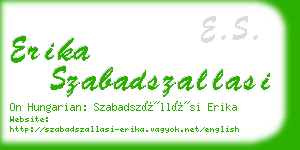 erika szabadszallasi business card